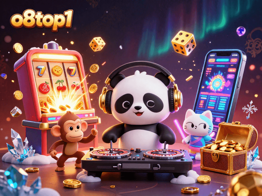 Experience exciting gameplay with o8top1's 3D rendering of lively casino characters and jackpot elements.