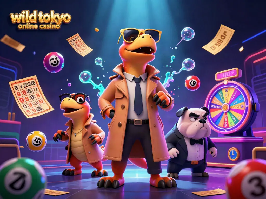 Experience the thrill of gameplay at wild tokyo online casino with raptors entering a VIP lounge.