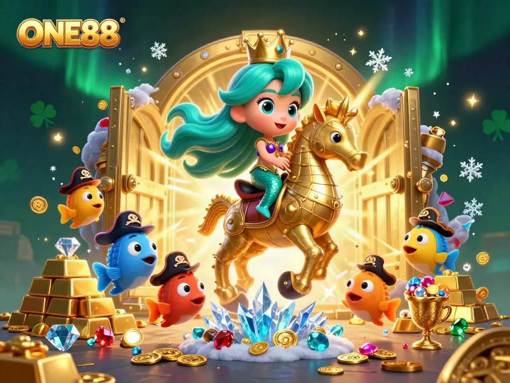 ONE88 players uncover treasures in a vibrant online casino world filled with gems and rewards.