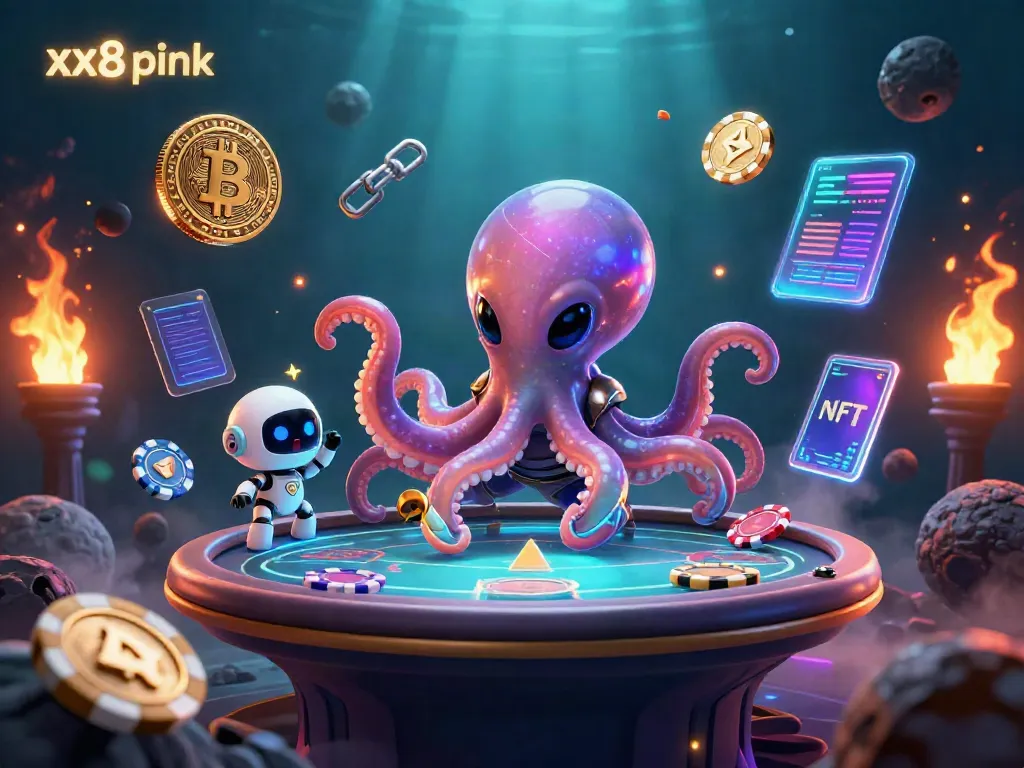 Experience thrilling poker gameplay with the engaging universe of xx8 pink featuring an alien octopus.