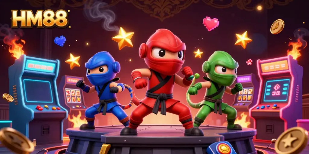 Experience thrilling gameplay at HM88 with ninja chameleons and dynamic casino elements.