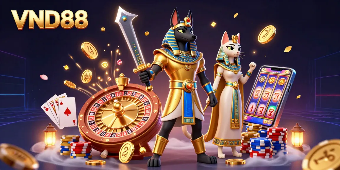 Experience the thrill of VND88 gaming with dynamic characters and rich casino elements.