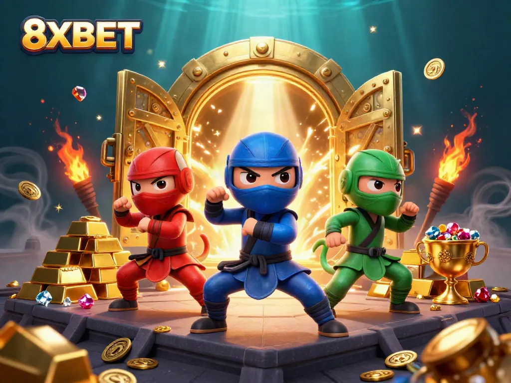Experience thrilling gameplay at 8XBET with exciting treasures and dynamic action featuring ninja chameleons.