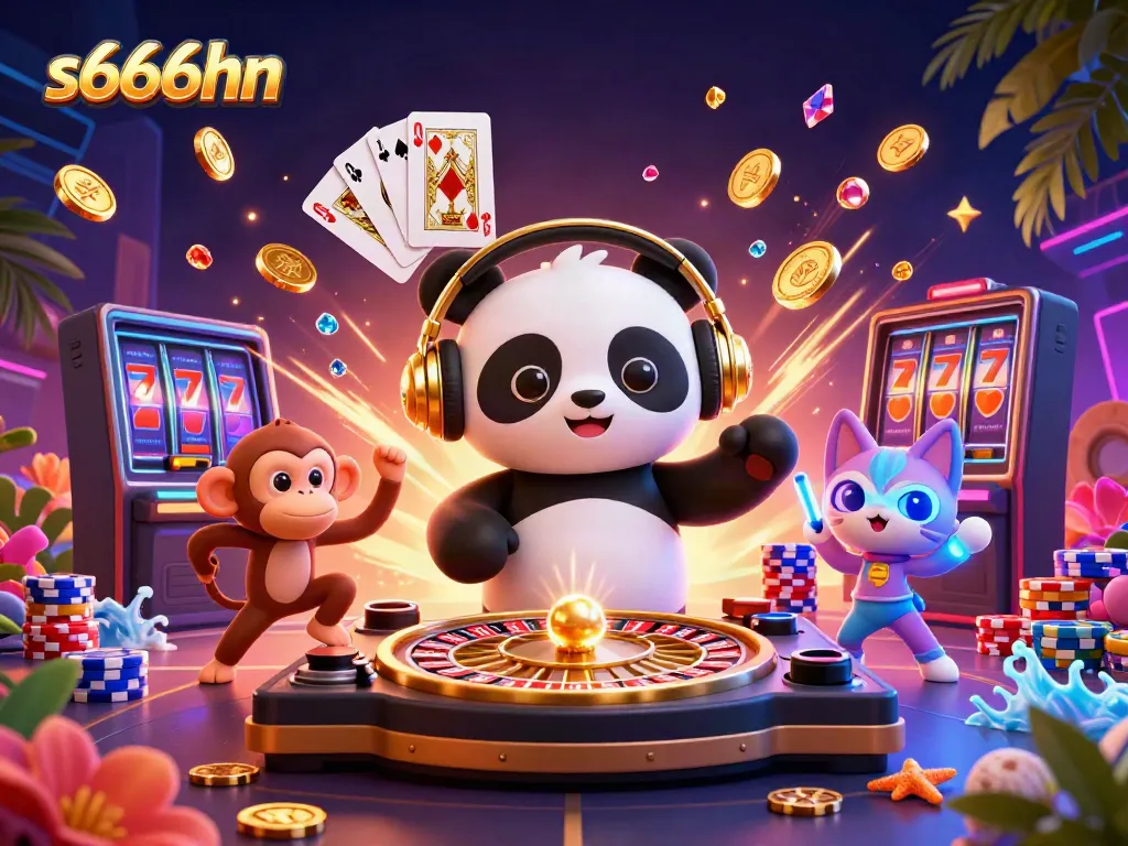 Experience the excitement of s666hn with vibrant characters dancing in a casino-themed 3D scene.