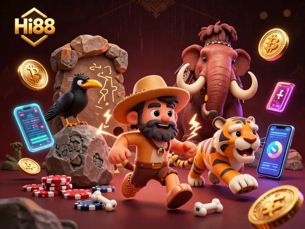 Experience thrilling moments at Hi88 casino with vibrant 3D characters and crypto elements!