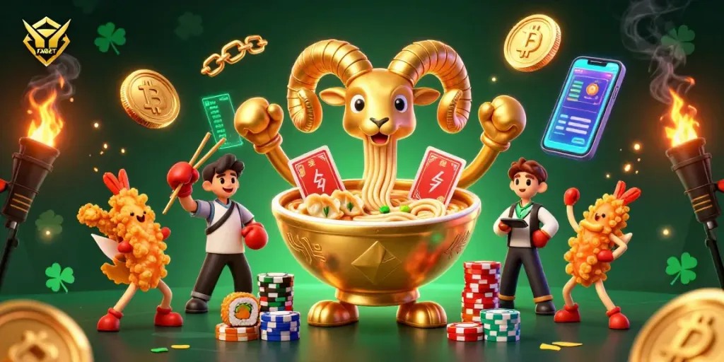 FABET showcases a vibrant casino scene with animated characters, inviting players to engage in thrilling gaming