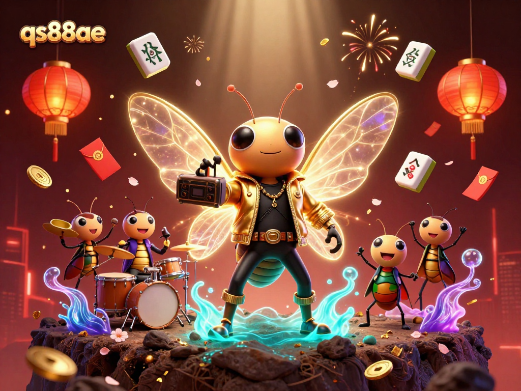 Play exciting games at qs88ae with thrilling visuals of a rock star band and casino themes.